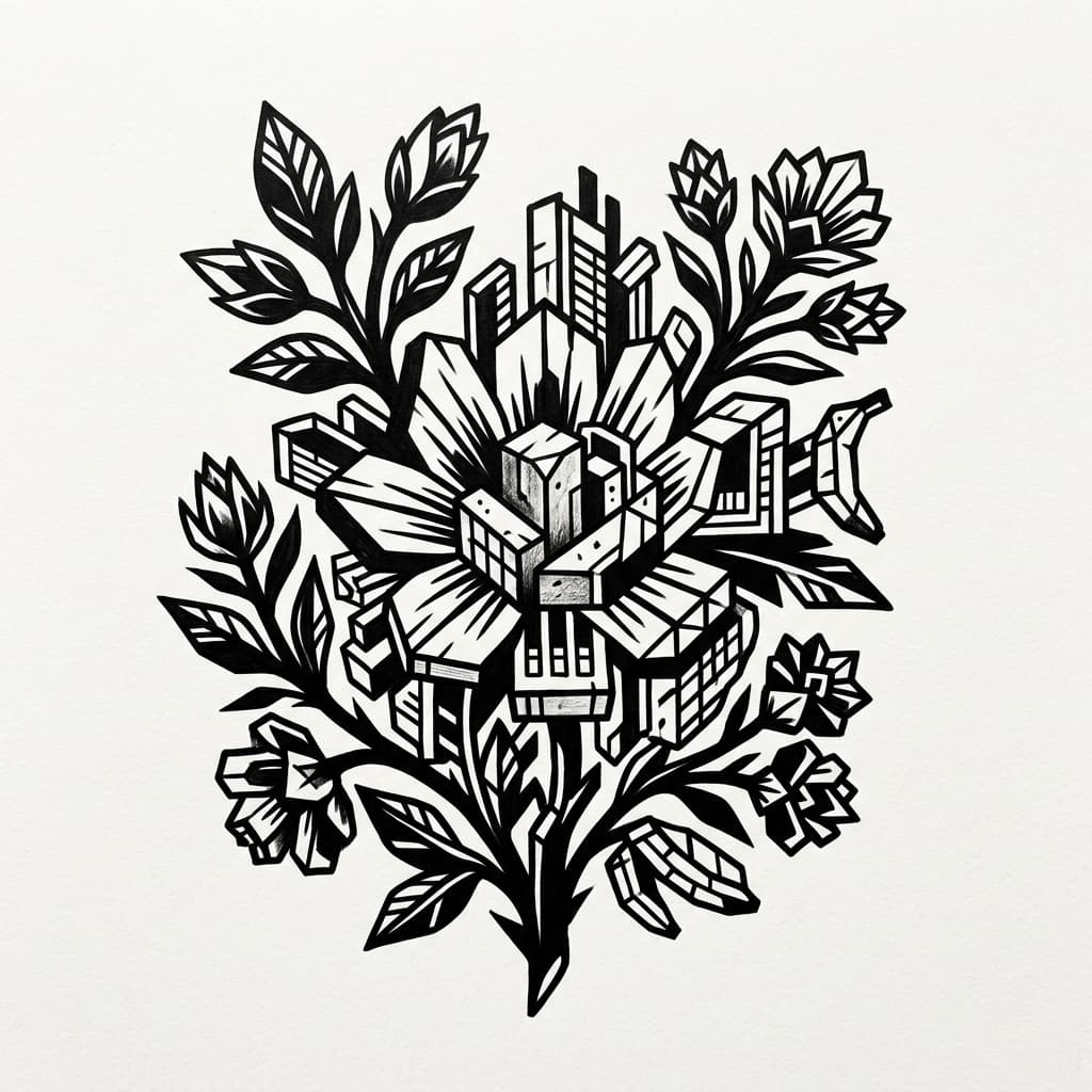 Blackwork Forearm Tattoo Idea