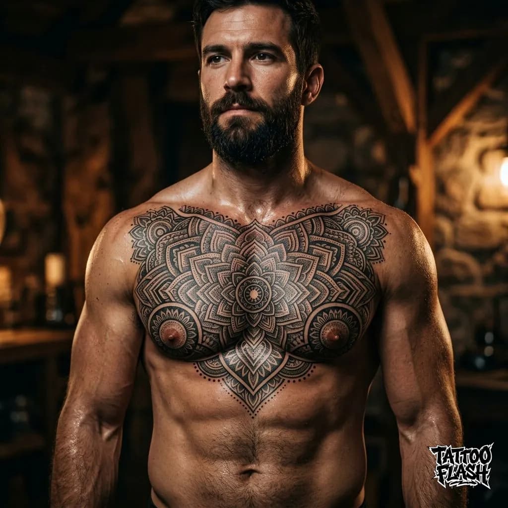 Geometric Tattoo on Chest