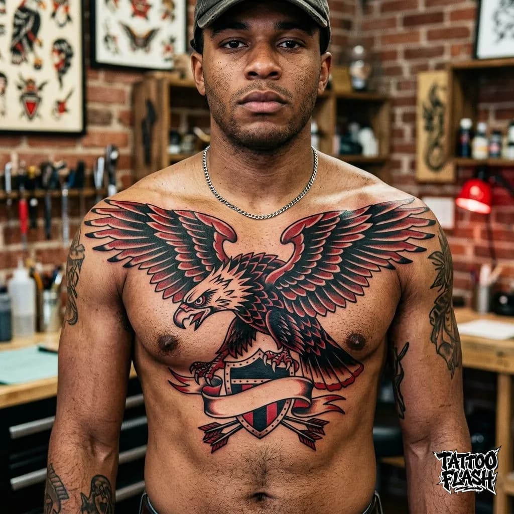 Traditional Tattoo on Chest
