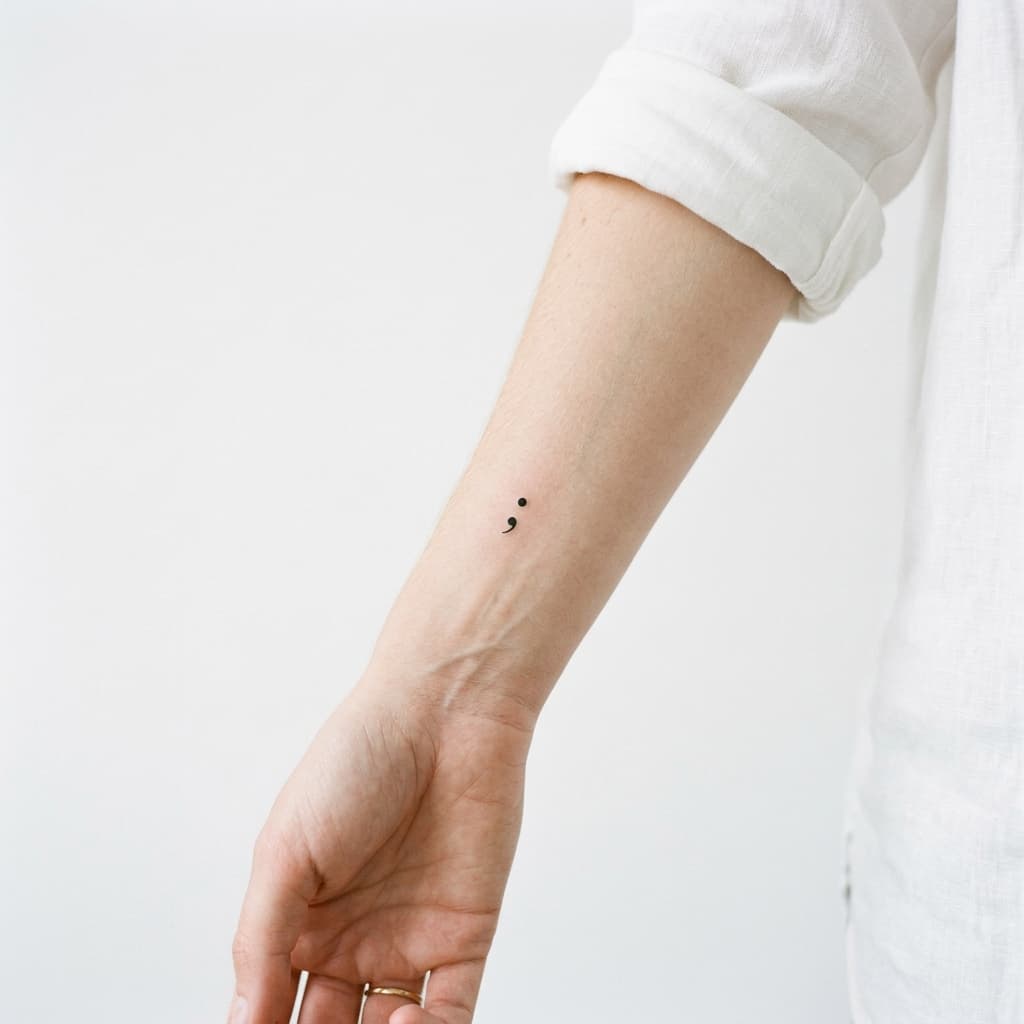 Fine-line Outer Forearm Tattoo Idea