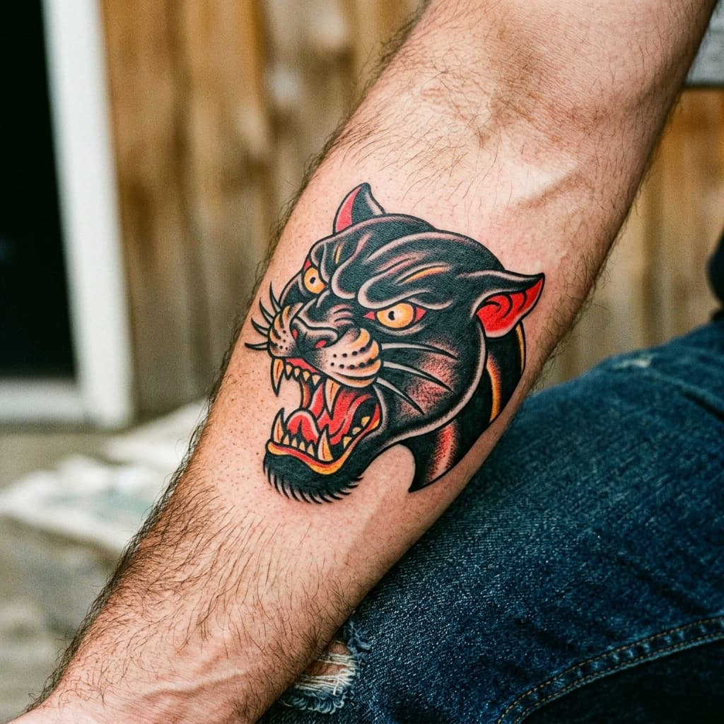 Traditional Outer Forearm Tattoo Idea