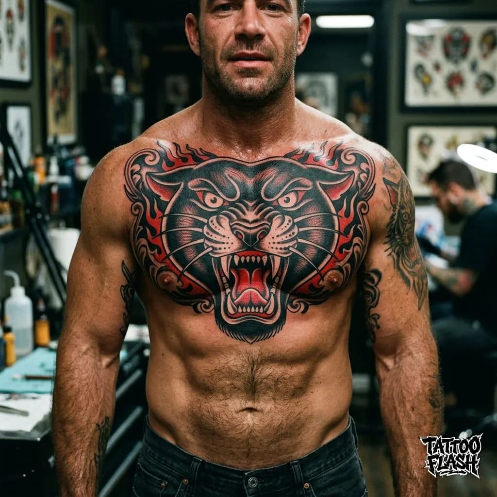 Traditional Tattoo on Chest