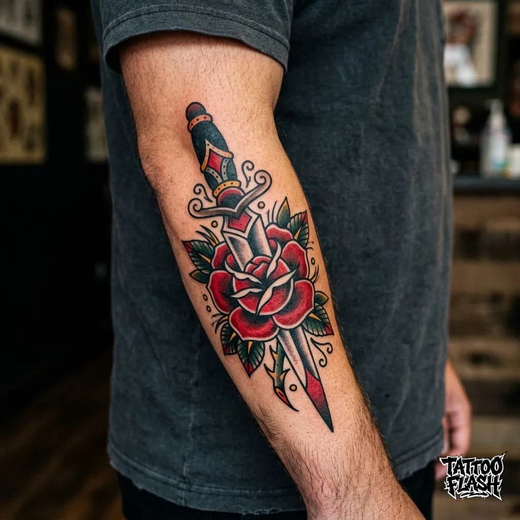 Traditional Tattoo on Forearm