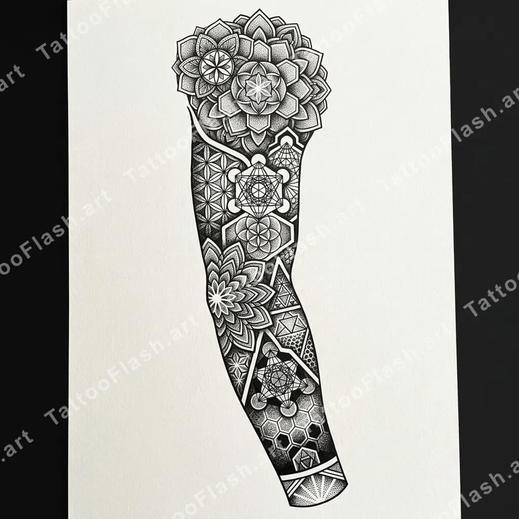 Blackwork tattoo design reference for the forearm