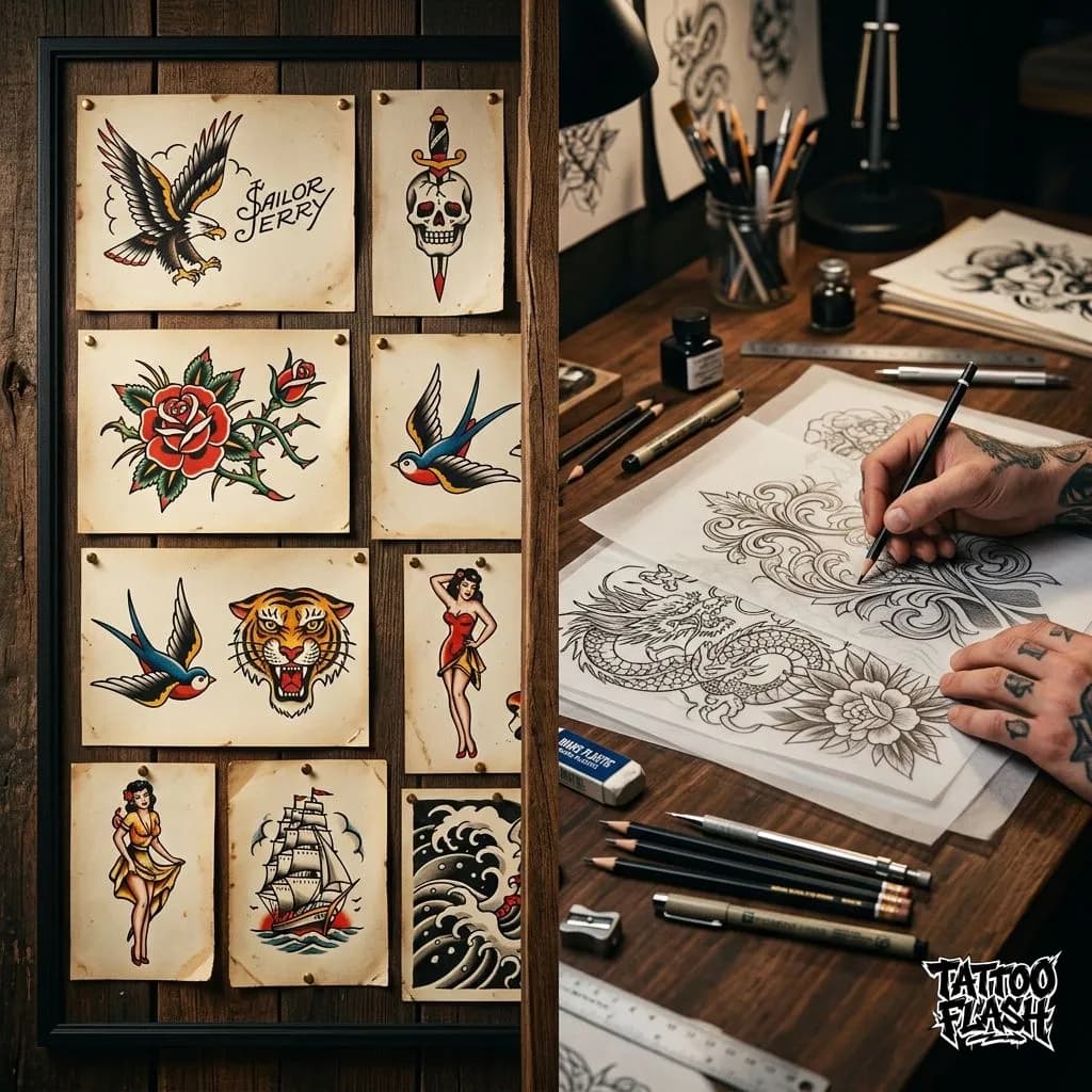 Flash vs Custom Tattoo Comparison