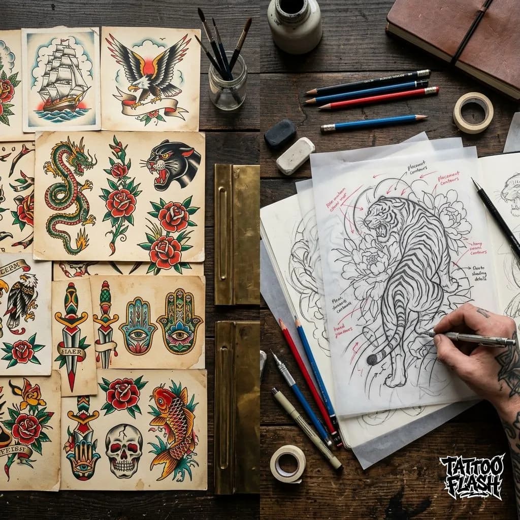 Flash Sheet and Custom Tattoo Workflows