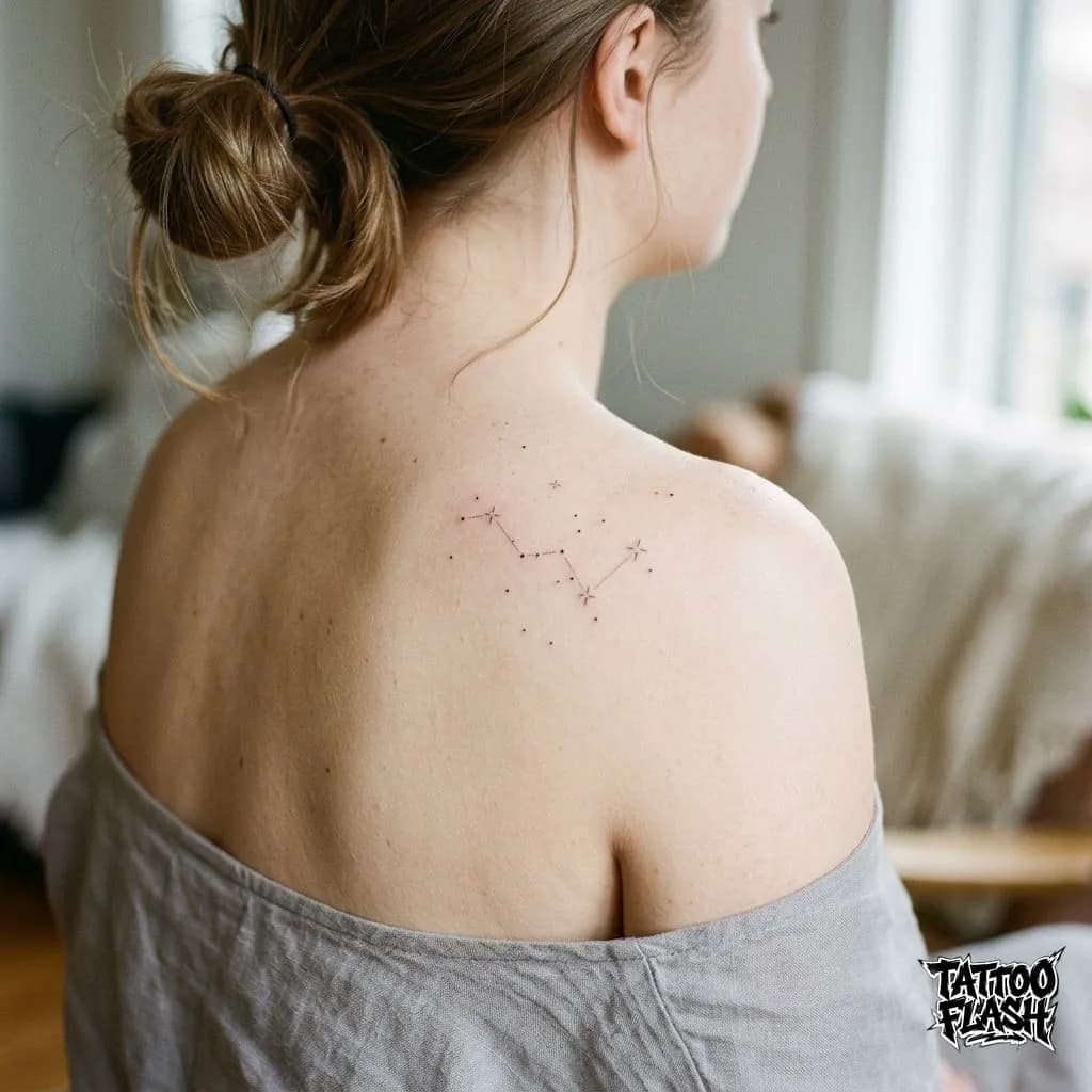 Fine-Line Star Constellation Tattoo