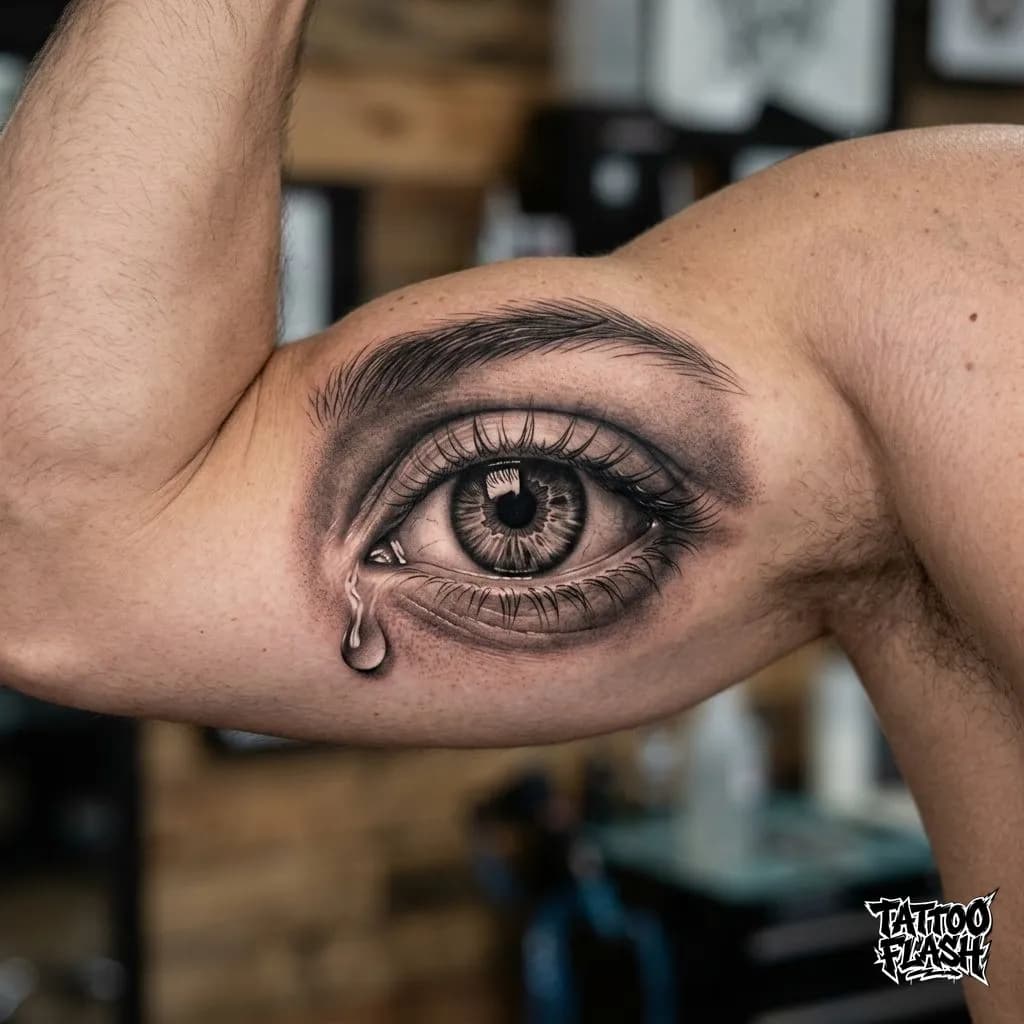 Hyper-Detailed Micro-Realism Eye Tattoo