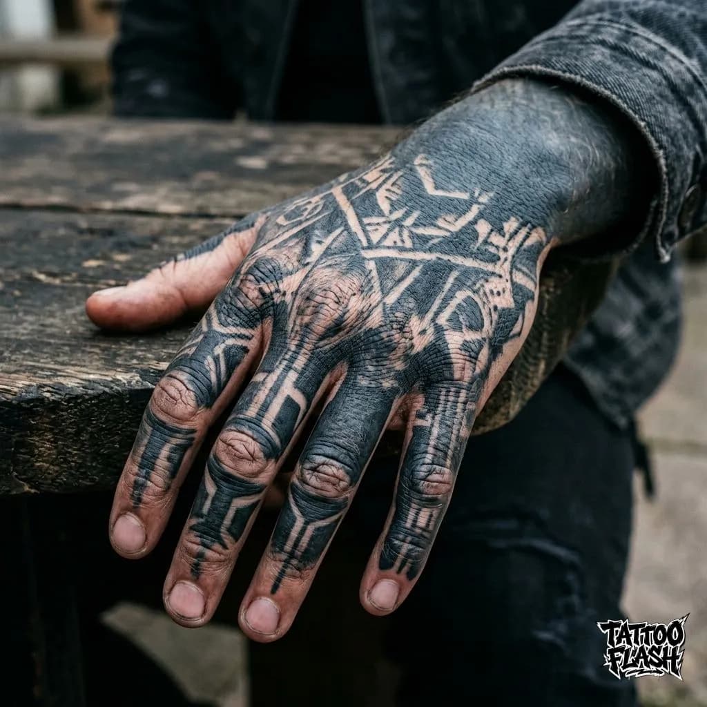 Blackwork Hand and Finger Placement