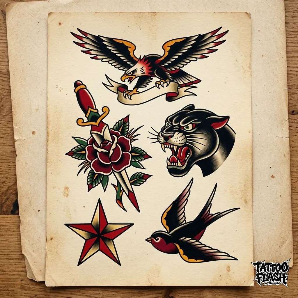 Traditional Tattoo Flash: Classic Motifs, Flash Sheets, and Why They Still Work