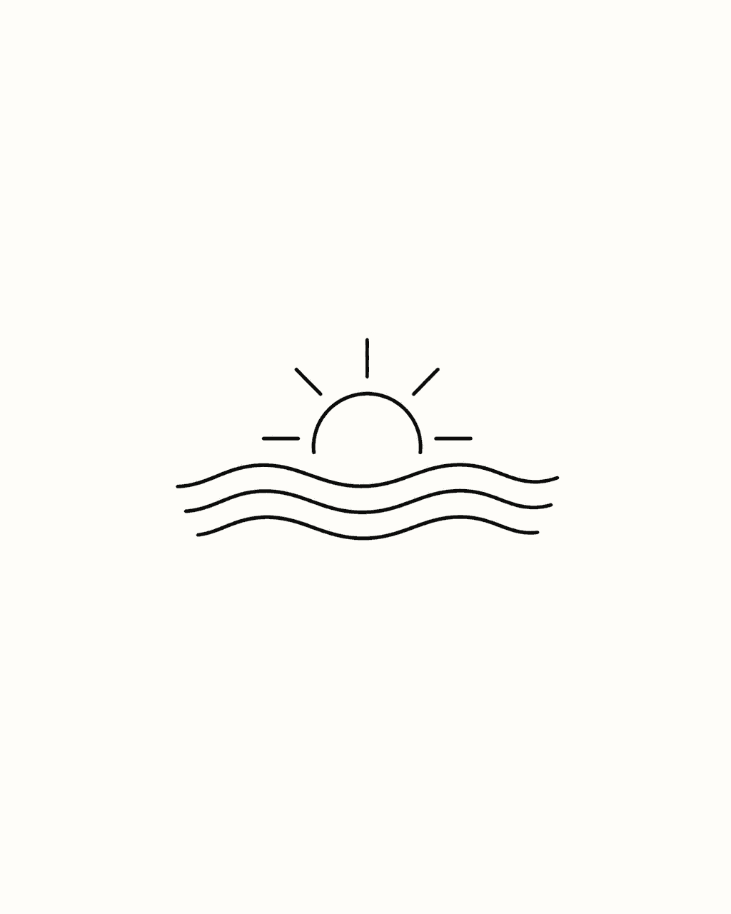 Minimalist wave and sunrise ankle tattoo design