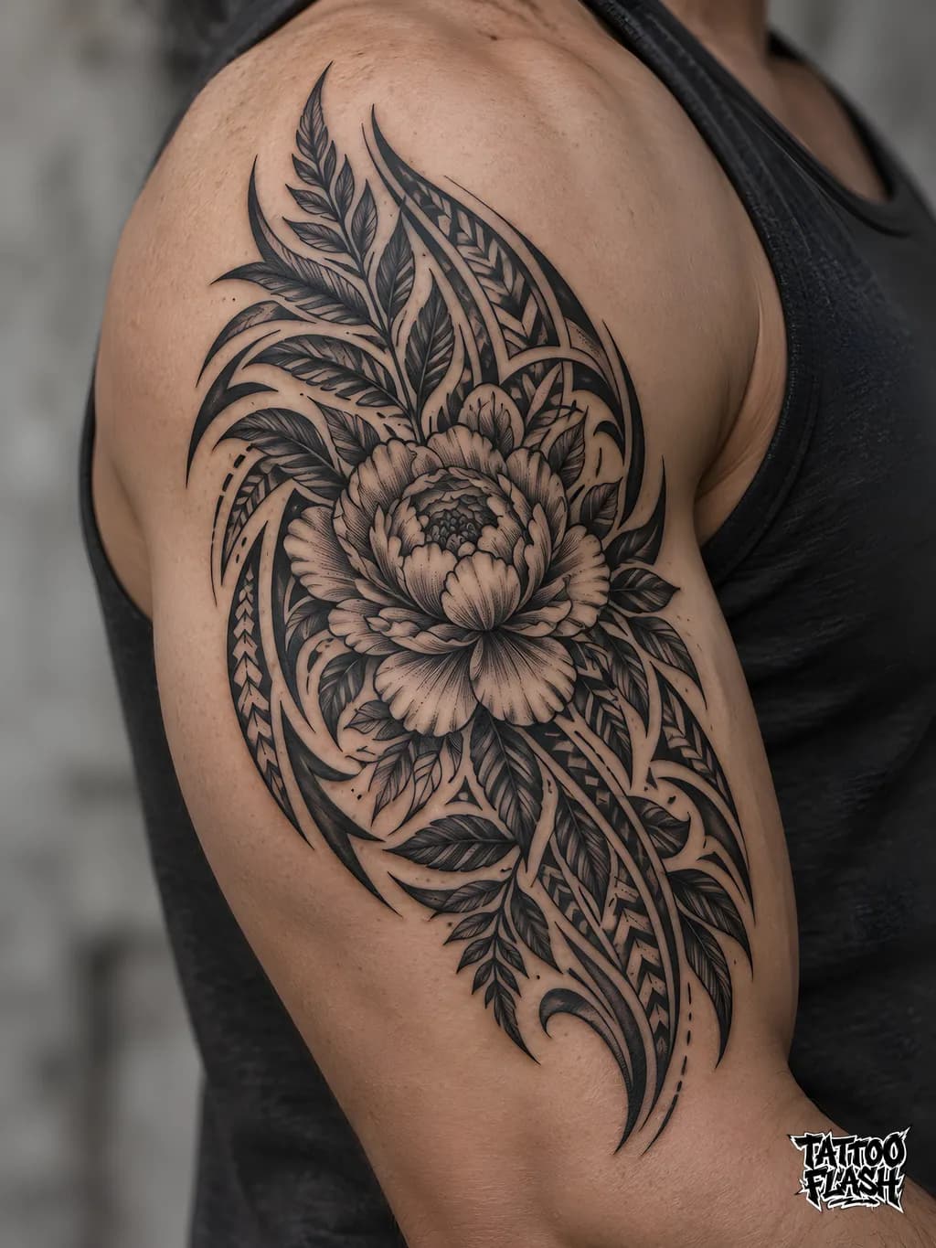 Tribal tattoo design reference for the bicep