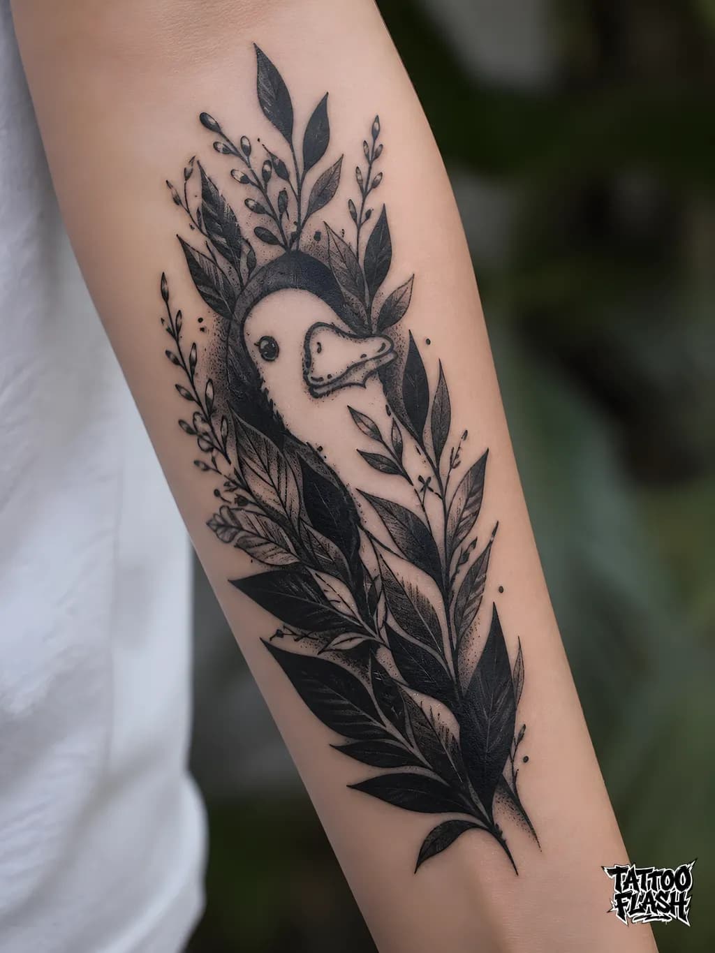 Blackwork tattoo design reference for the forearm